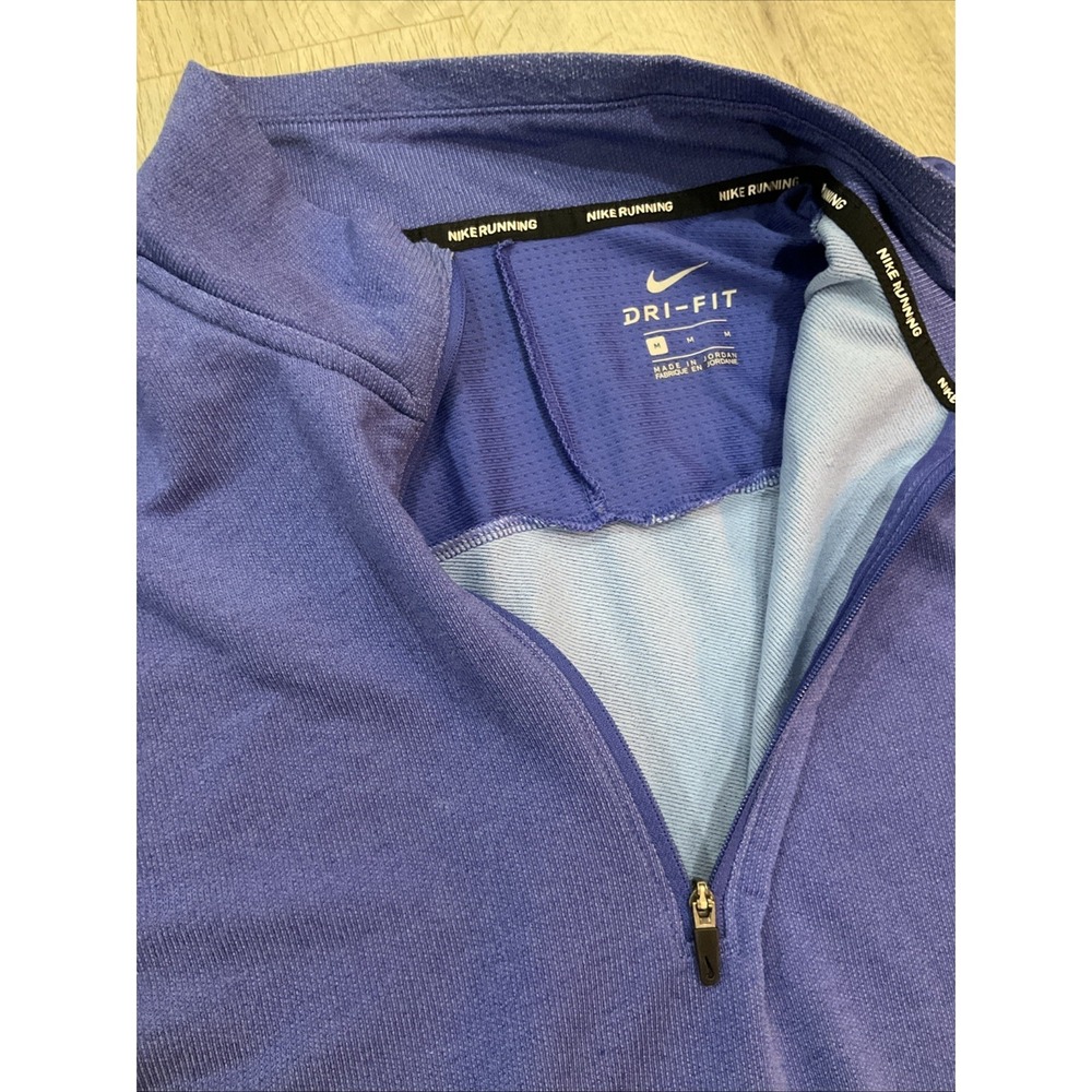 Nike Men's Dri Fit Element Purple Reflective 1/4 Zip Running Sleeve DJ0531-430 M - Picture 3 of 4